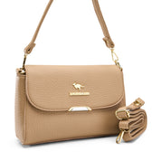 Chic Envelope Shoulder Bag with Extra Strap - Cafe