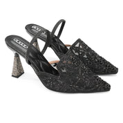 Royal Mesh Heels - Black