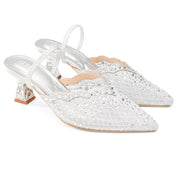 Starlight Mesh Heels - Silver