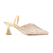 Starlight Mesh Heels - Gold