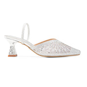 Luminous Lattice Heels - Silver