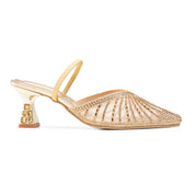 Luminous Lattice Heels - Gold