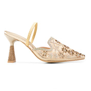 Royal Mesh Heels - Gold
