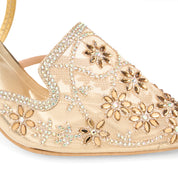 Royal Mesh Heels - Gold