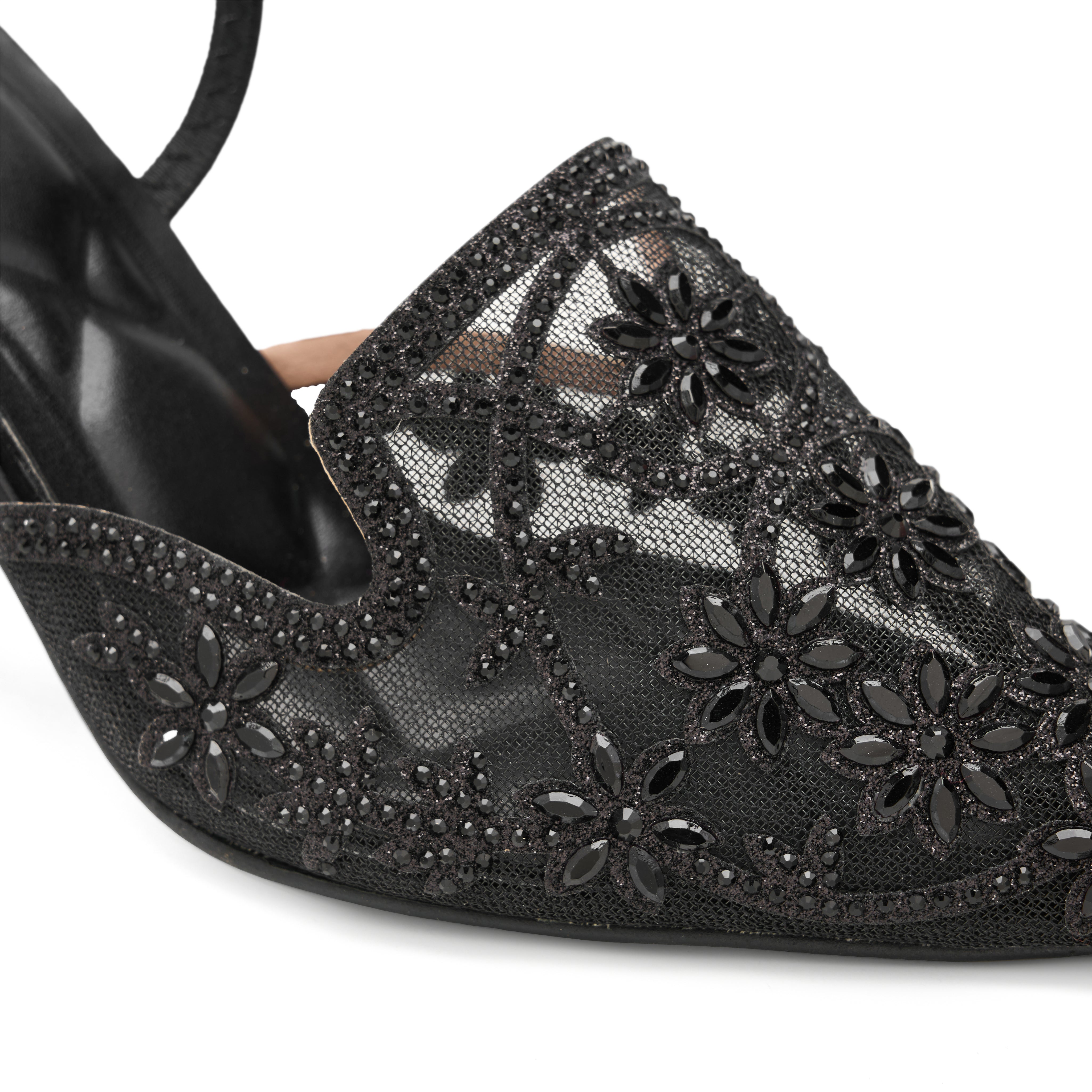 Royal Mesh Heels - Black