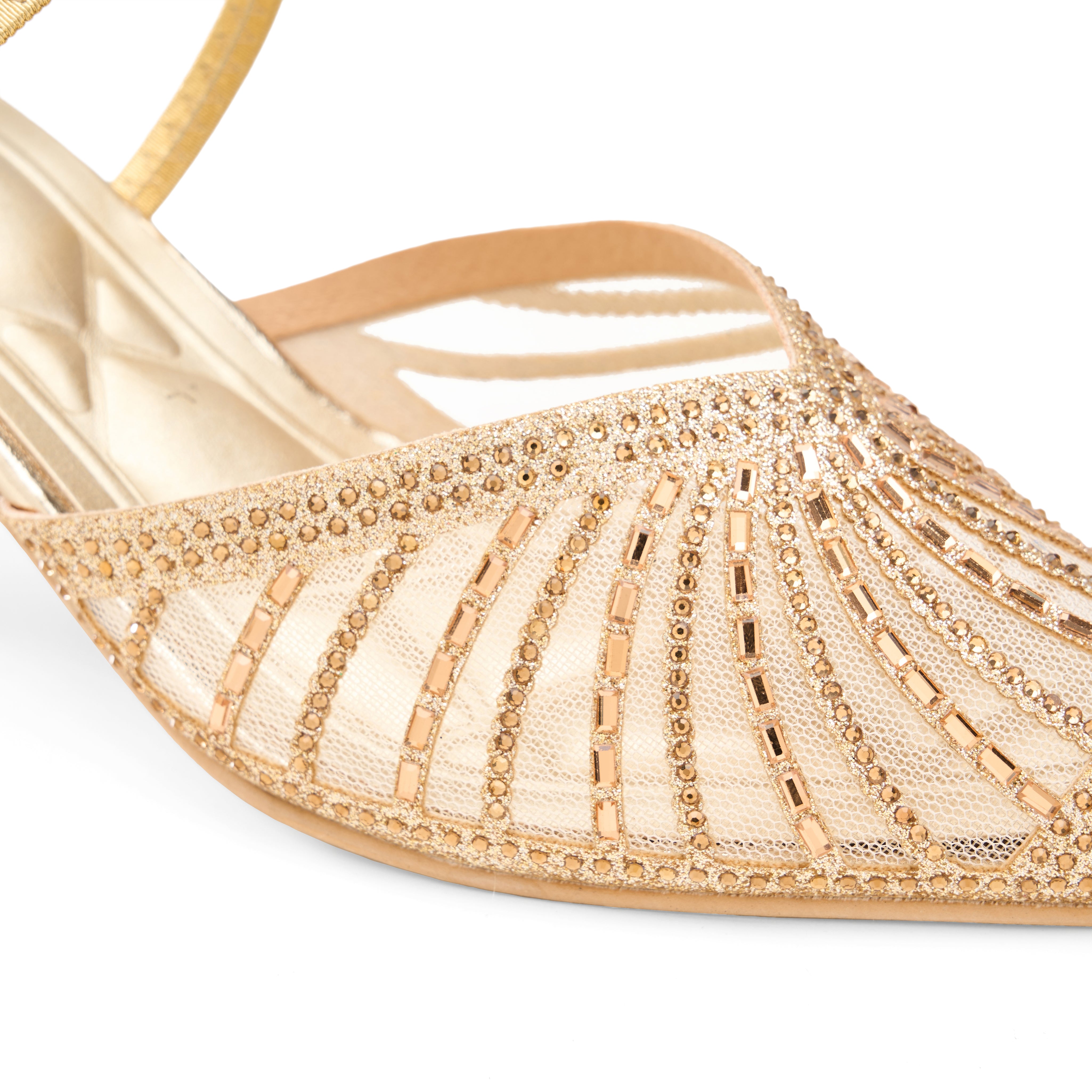Luminous Lattice Heels - Gold