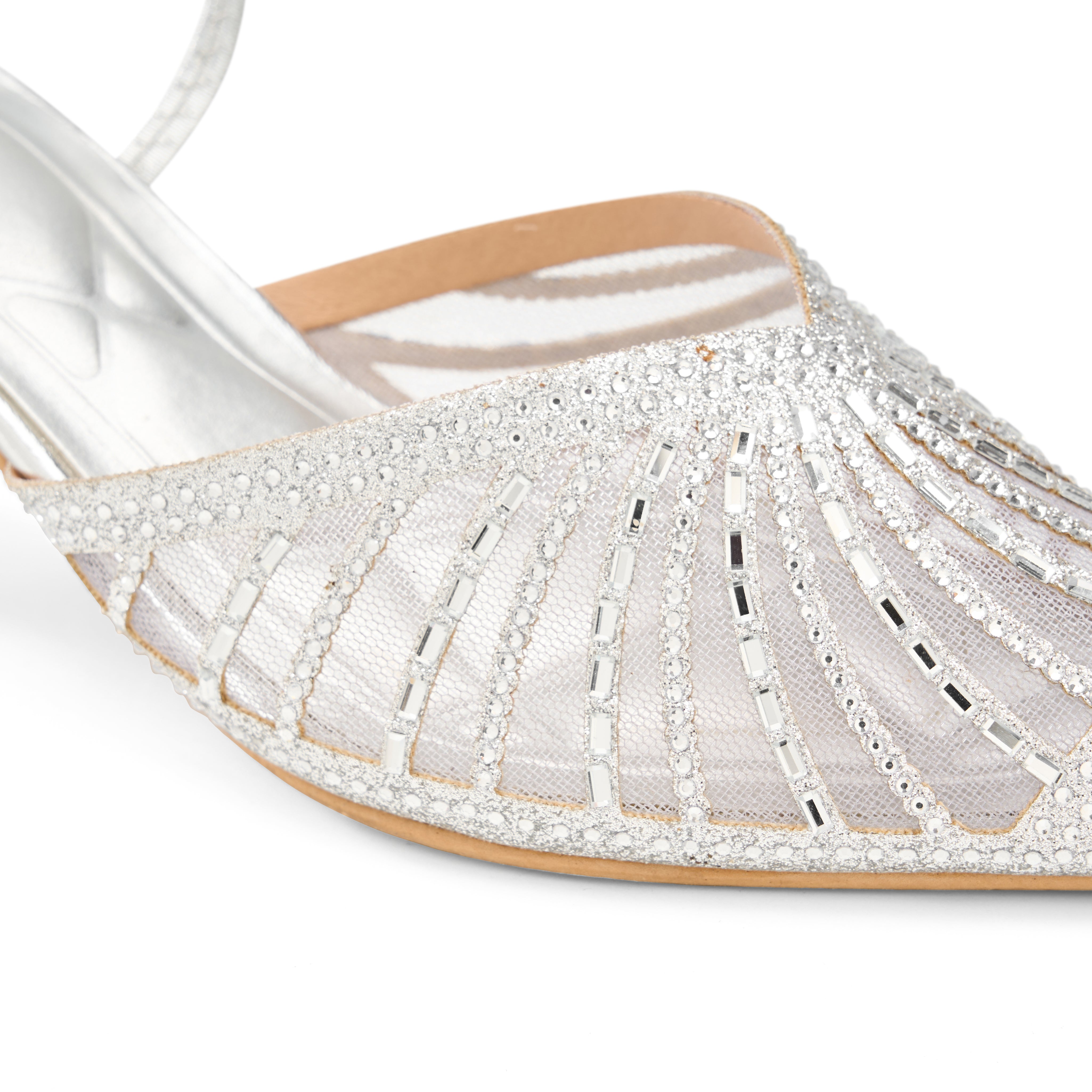 Luminous Lattice Heels - Silver