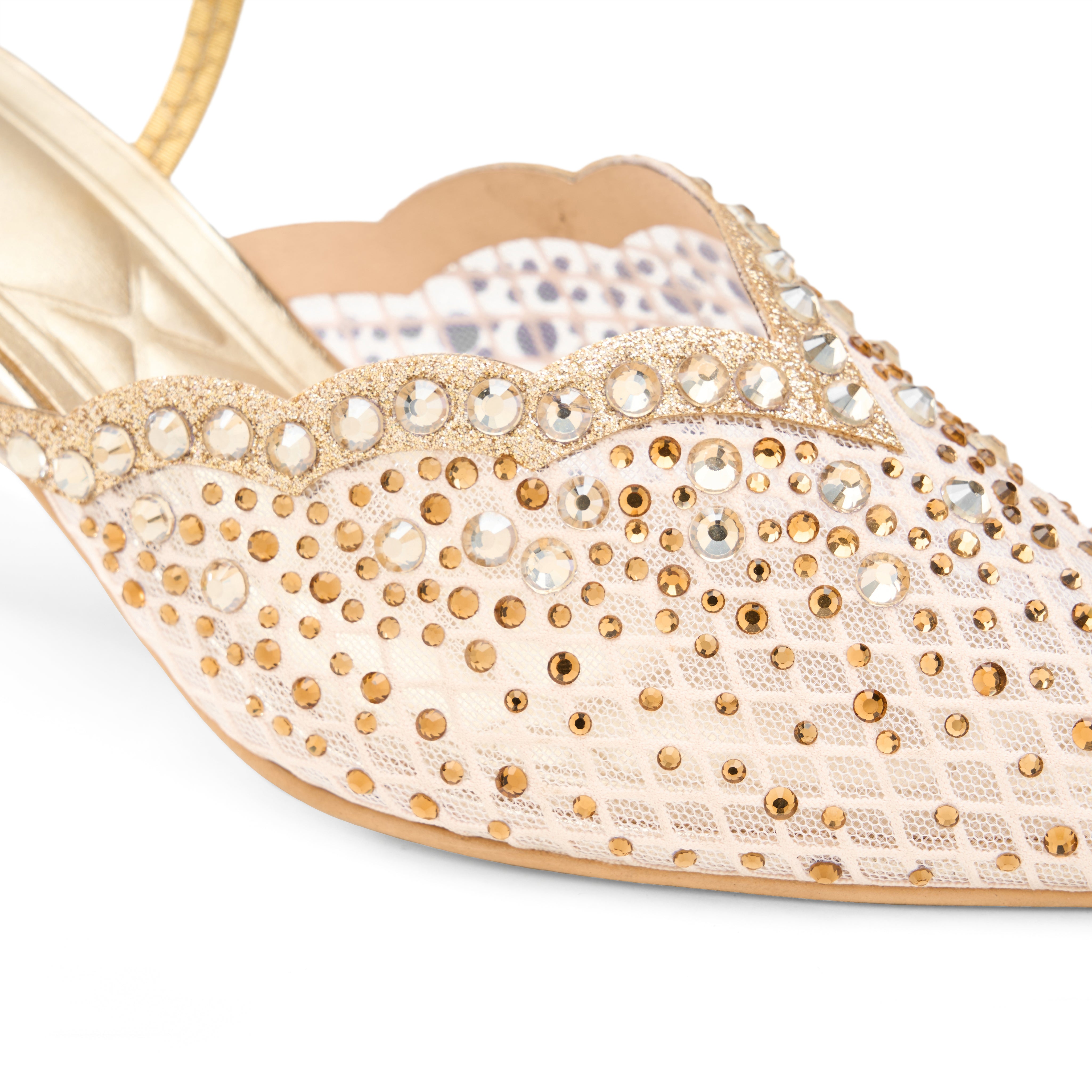Starlight Mesh Heels - Gold