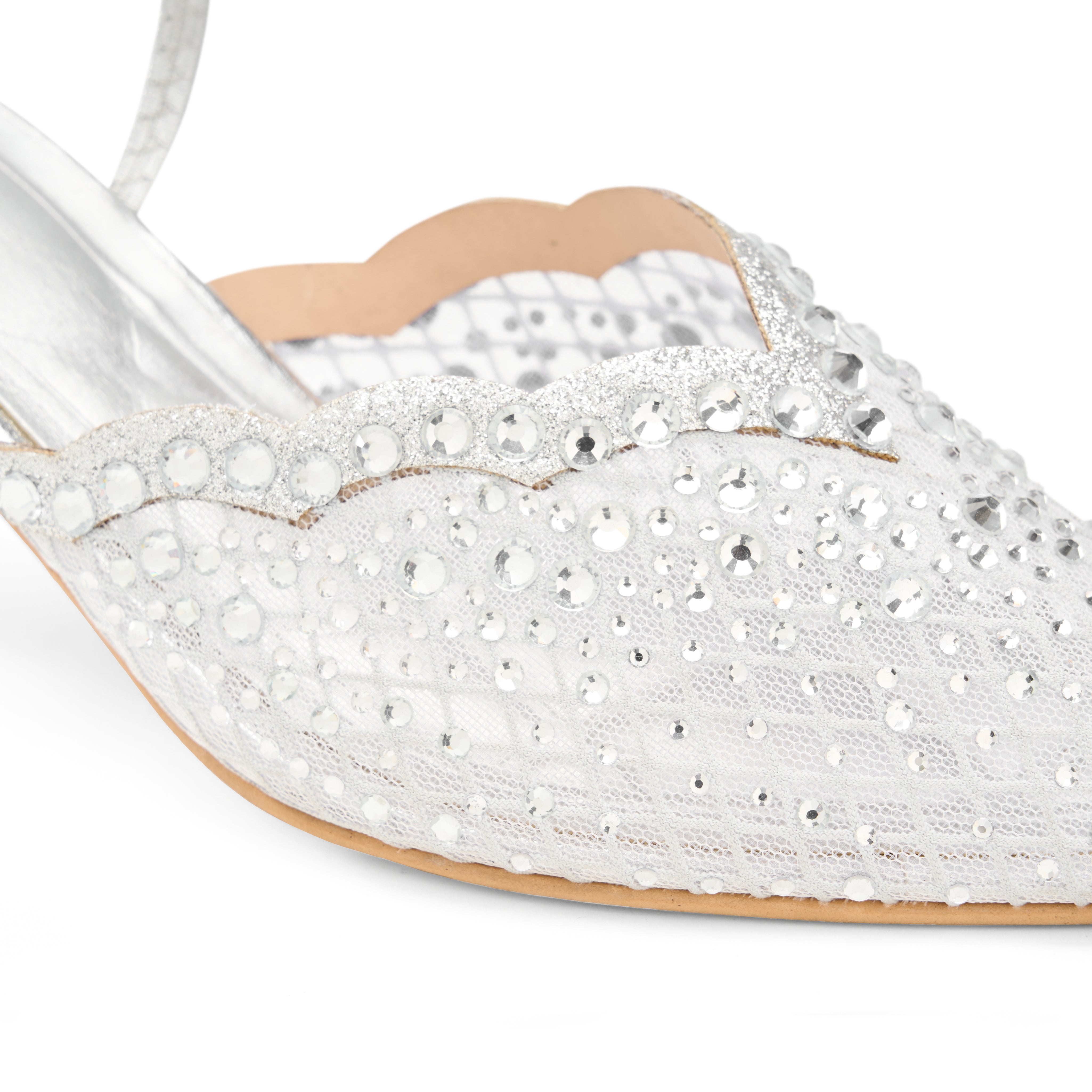Starlight Mesh Heels - Silver
