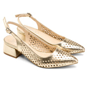 The Matrix Block Heel - Gold