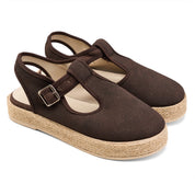 Modern Slingback Espadrilles - Brown