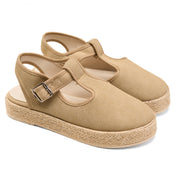 Modern Slingback Espadrilles - Beige