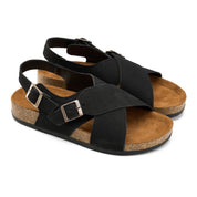 The Minimalist Criss-Cross Sandal - Black