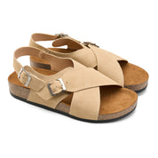 The Minimalist Criss-Cross Sandal - Beige