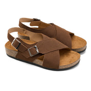 The Minimalist Criss-Cross Sandal - Brown