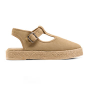 Modern Slingback Espadrilles - Beige