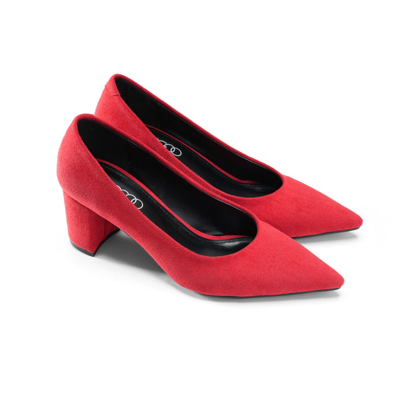 Heels With A Sleek Pointed Toe Design - Red