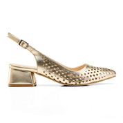 The Matrix Block Heel - Gold