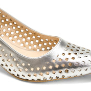 The Matrix Block Heel - Silver