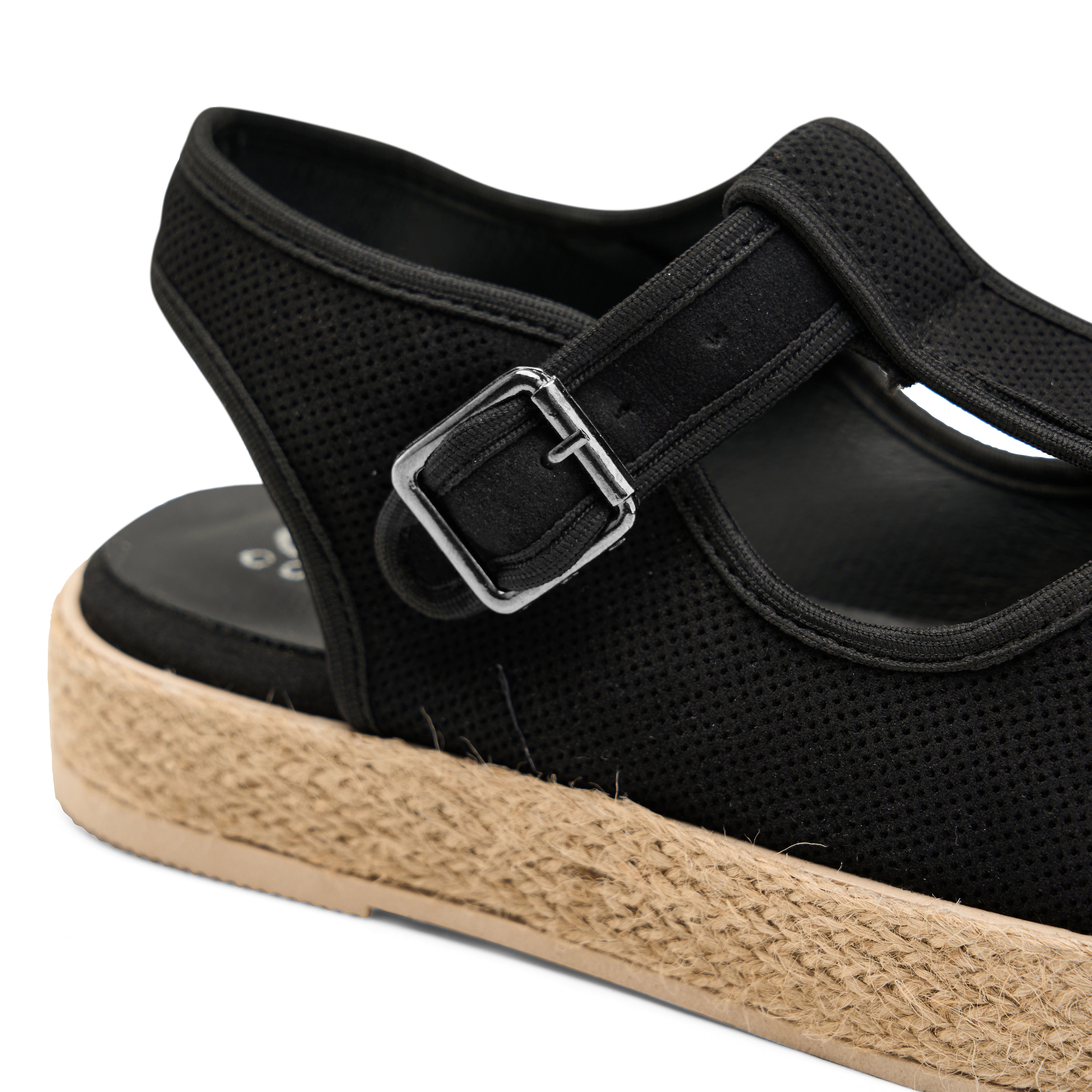 Modern Slingback Espadrilles - Black