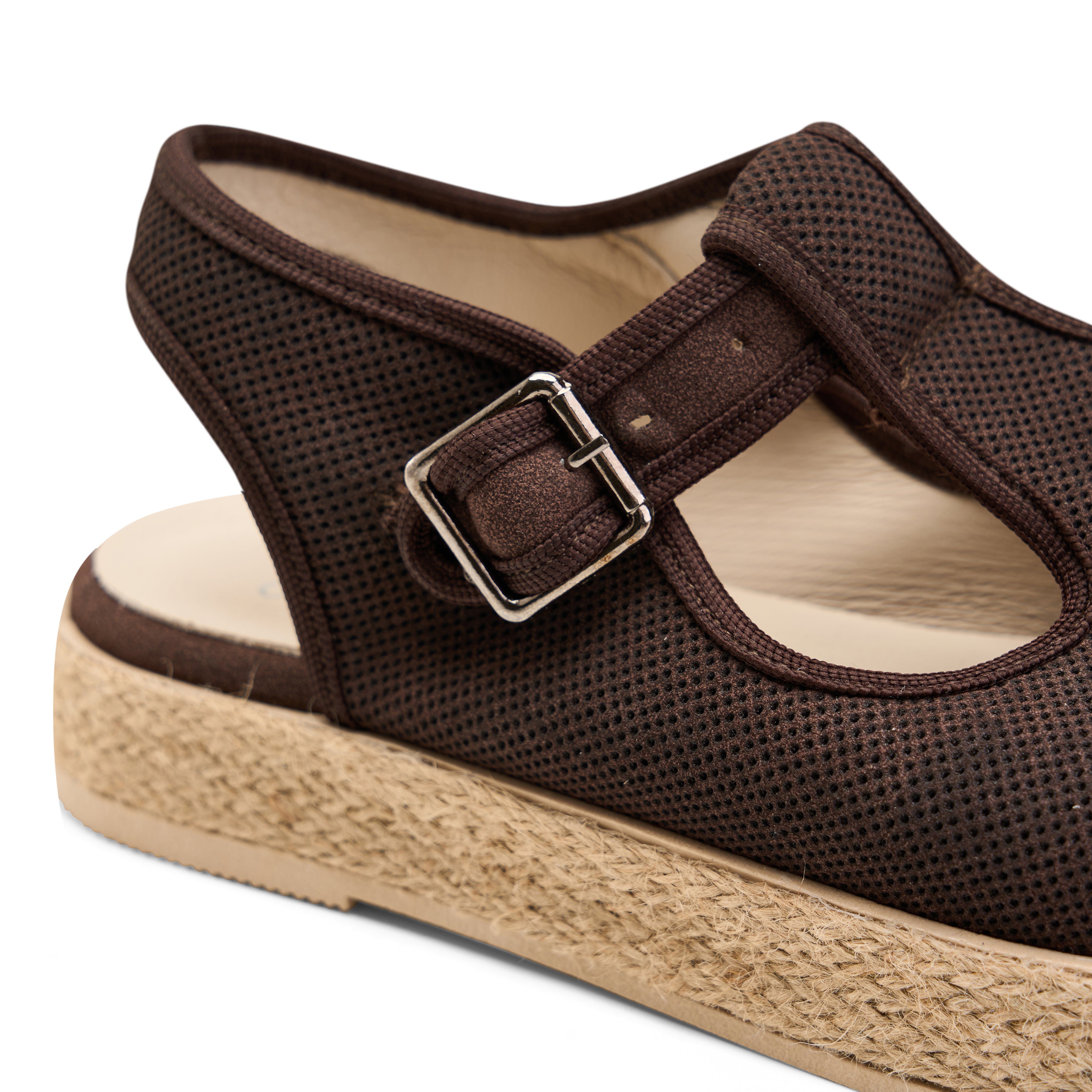 Modern Slingback Espadrilles - Brown