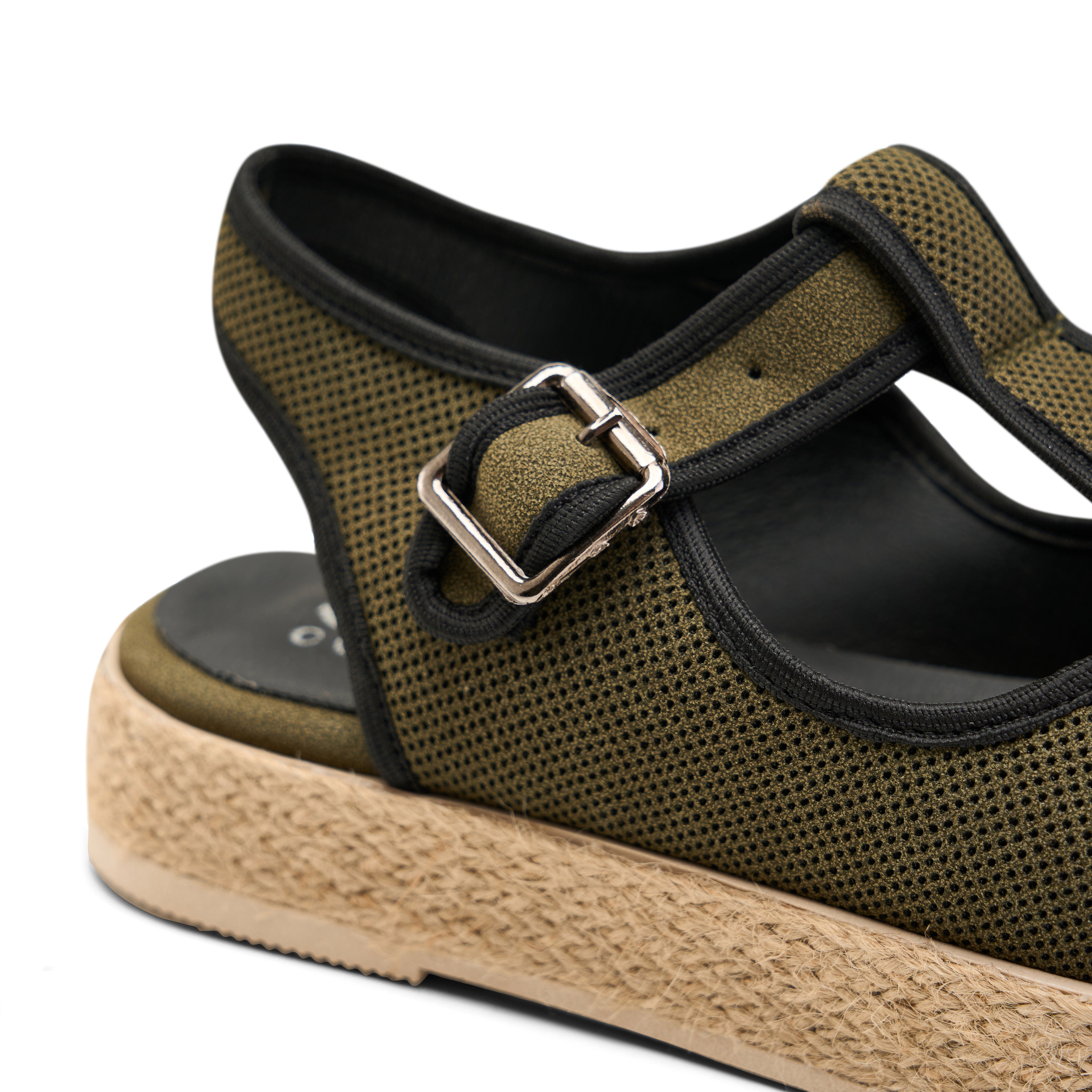 Modern Slingback Espadrilles - Dark Green