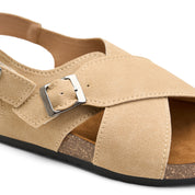 The Minimalist Criss-Cross Sandal - Beige