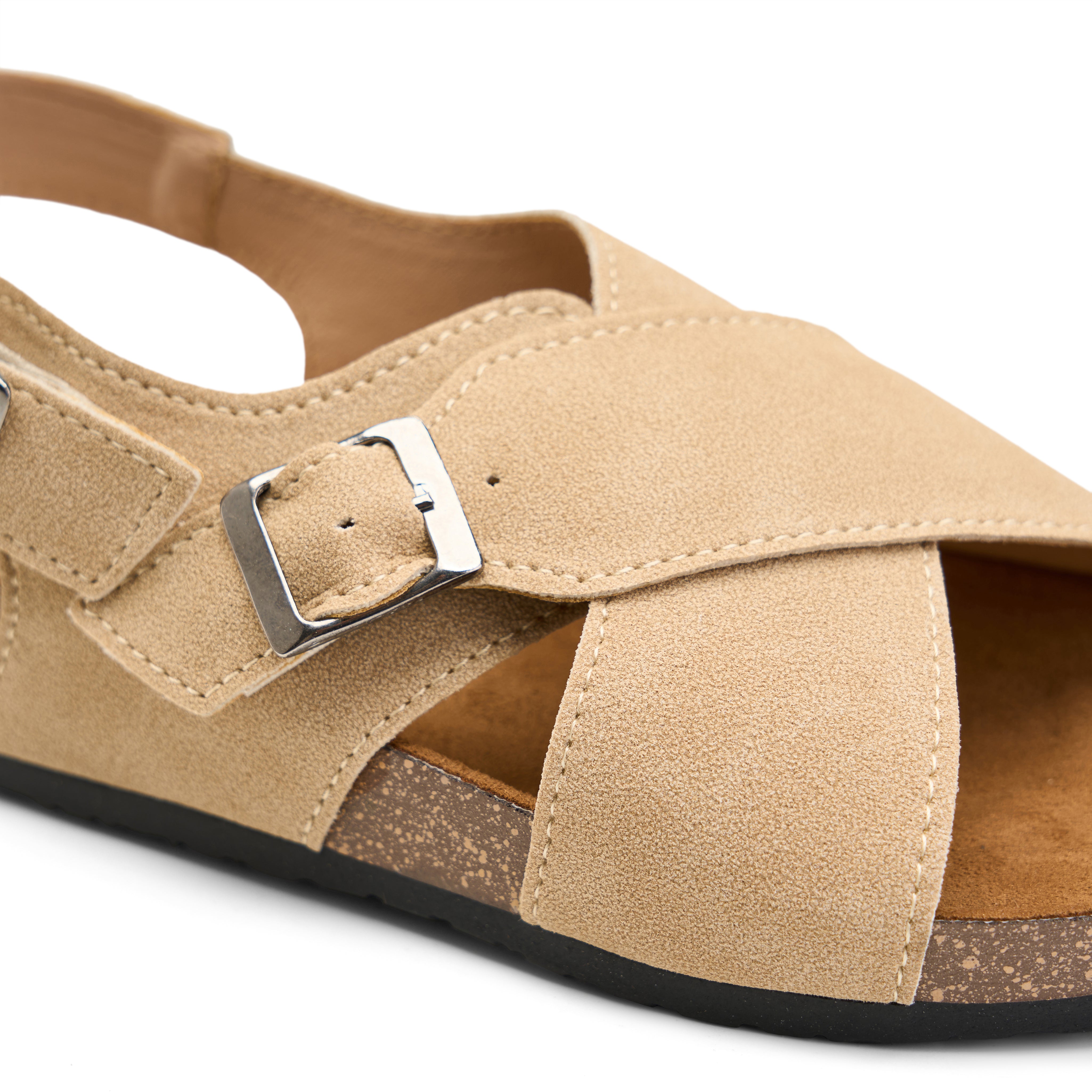 The Minimalist Criss-Cross Sandal - Beige