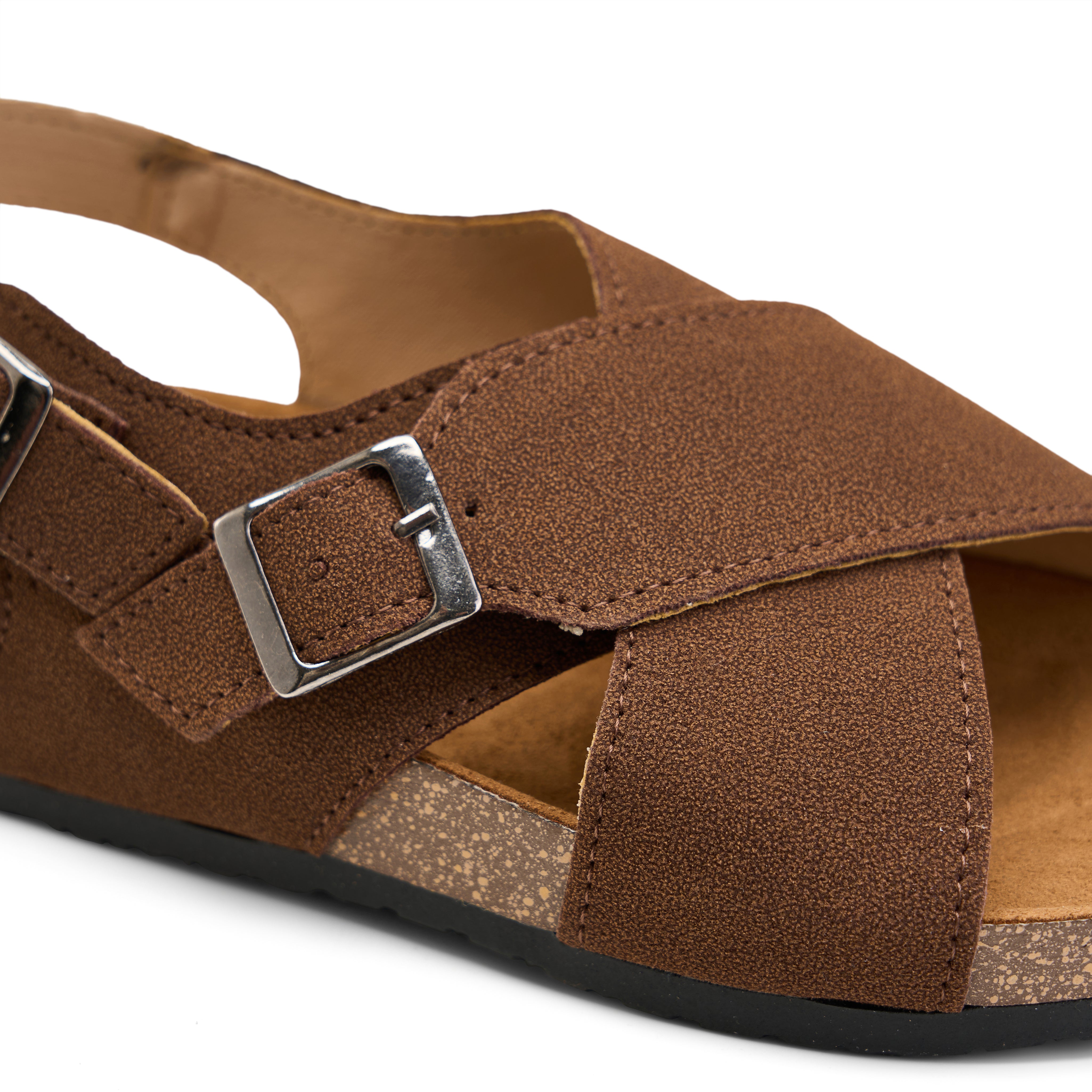 The Minimalist Criss-Cross Sandal - Brown