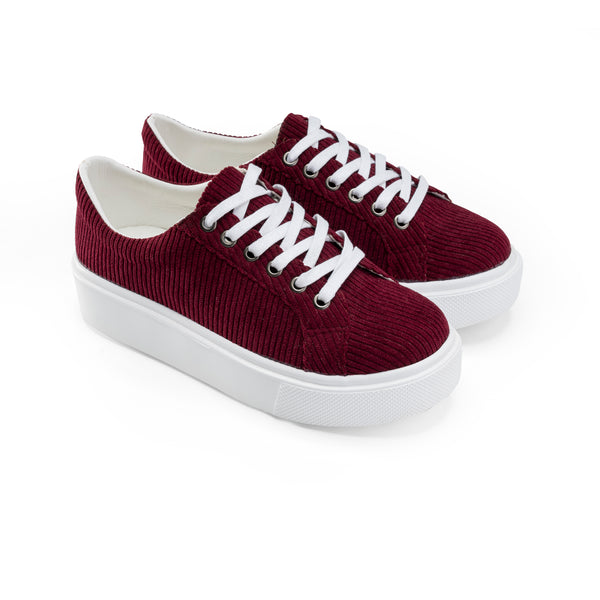 Corduroy Sneakers - Maroon