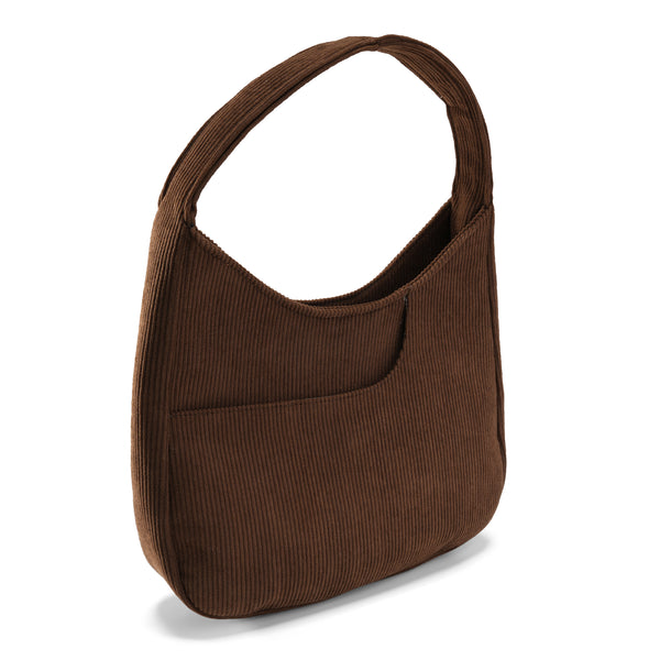 Corduroy Hobo Bag - Brown