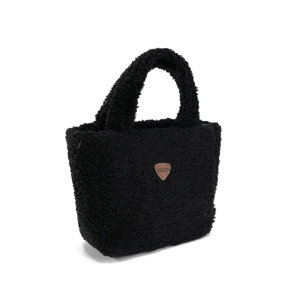 Warmth in Style: Sherpa Tote Bag - Black