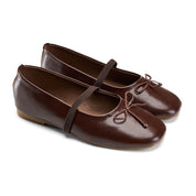 Classic Bow-Detail Ballerina Flats - Brown