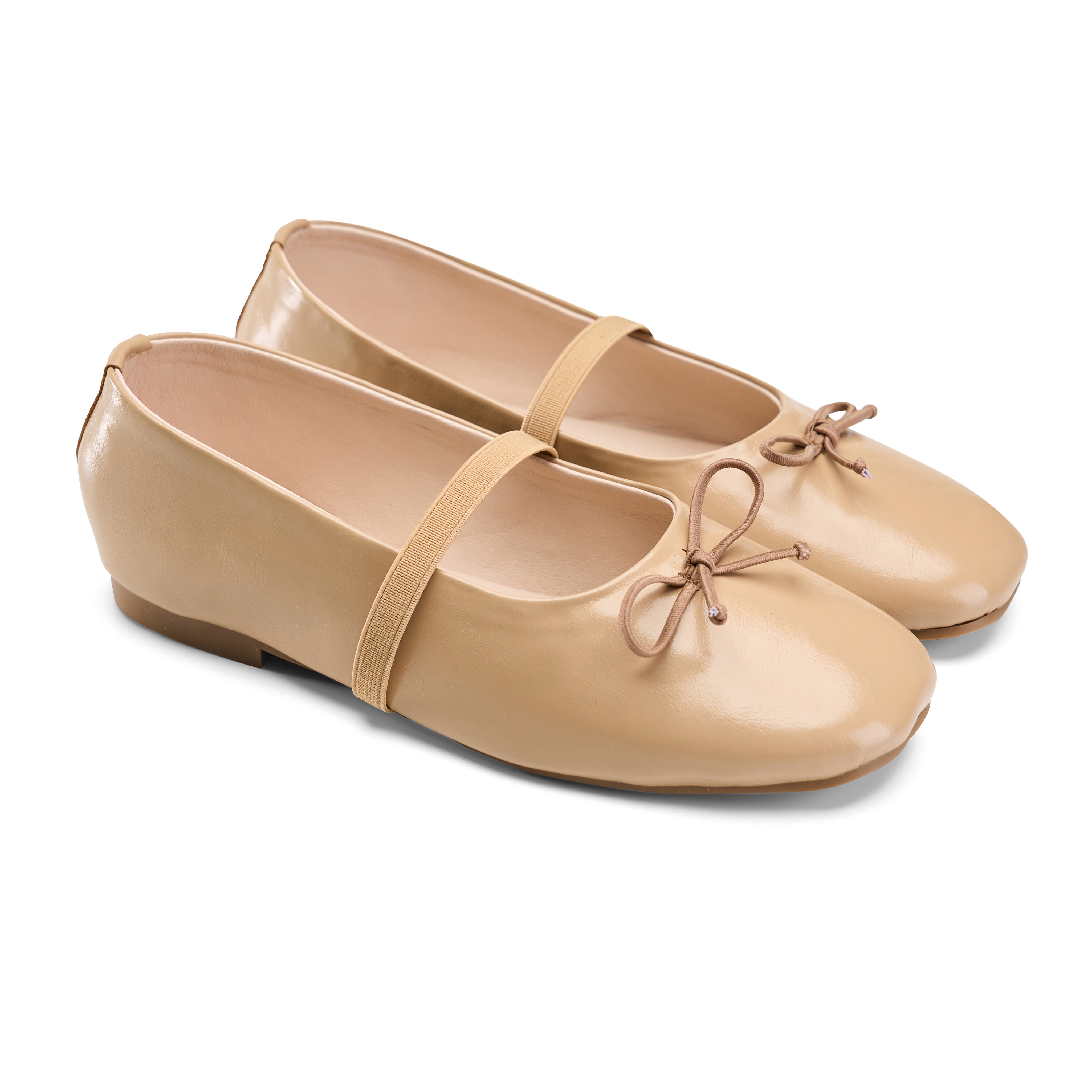Classic Bow-Detail Ballerina Flats - Cafe