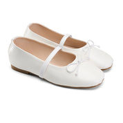 Classic Bow-Detail Ballerina Flats - White