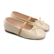 Classic Bow-Detail Ballerina Flats - Beige