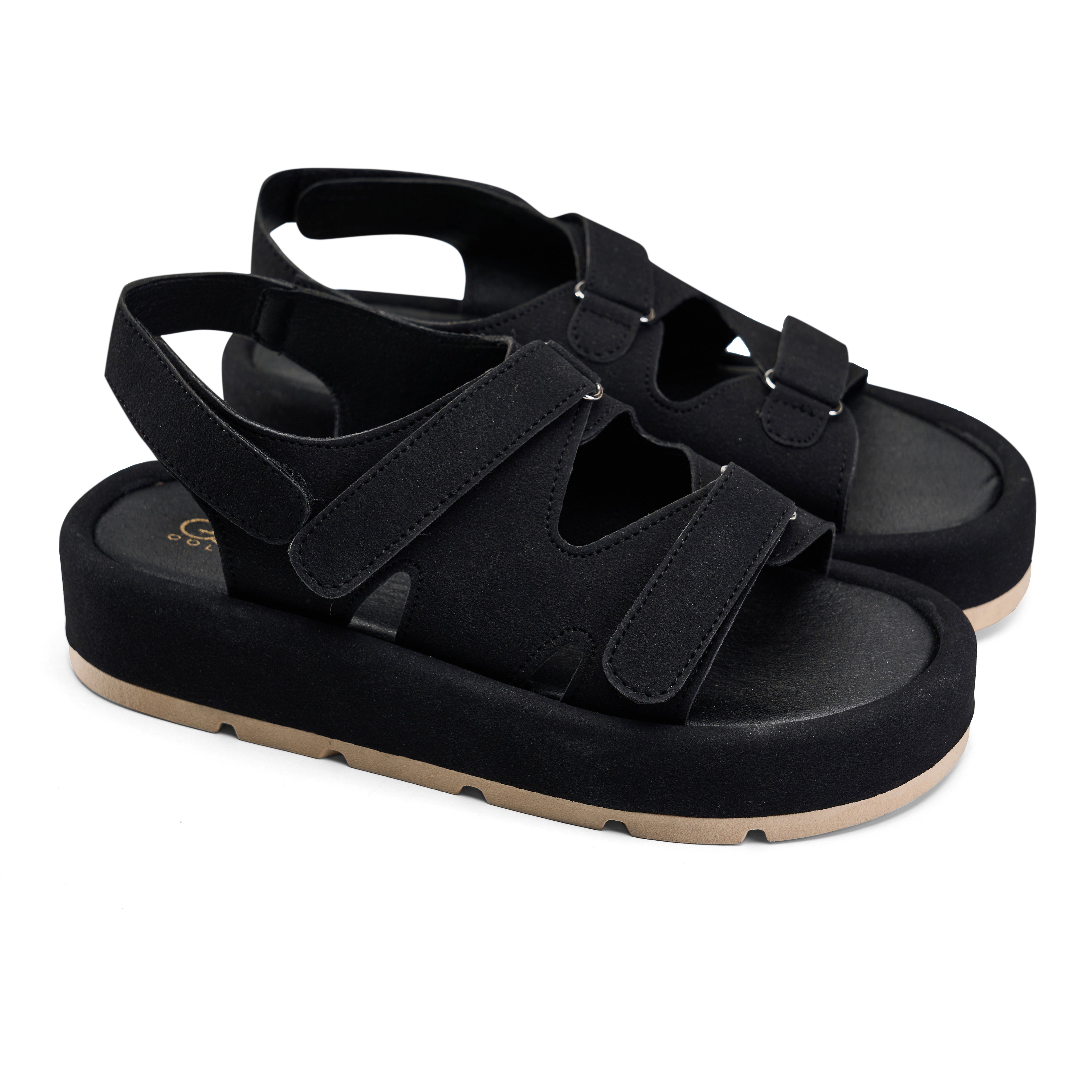 Urban Strappy Chunky Sandals - Black