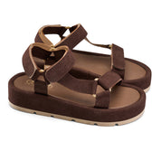 Urban Suede Flatform Sandals - Brown