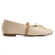 Classic Bow-Detail Ballerina Flats - Beige