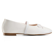 Classic Bow-Detail Ballerina Flats - White