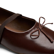 Classic Bow-Detail Ballerina Flats - Brown