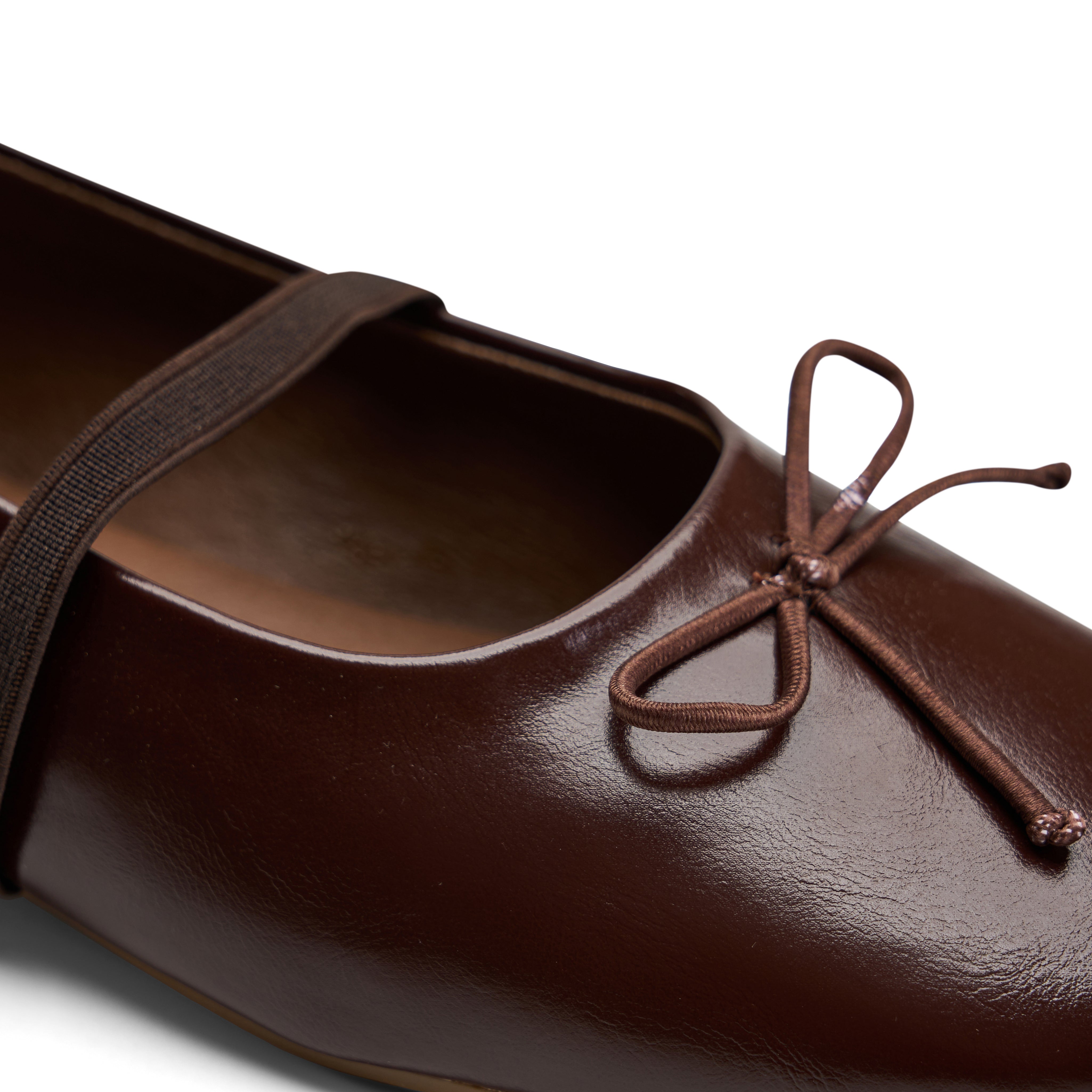 Classic Bow-Detail Ballerina Flats - Brown