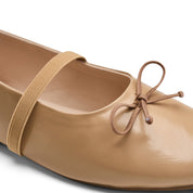 Classic Bow-Detail Ballerina Flats - Cafe