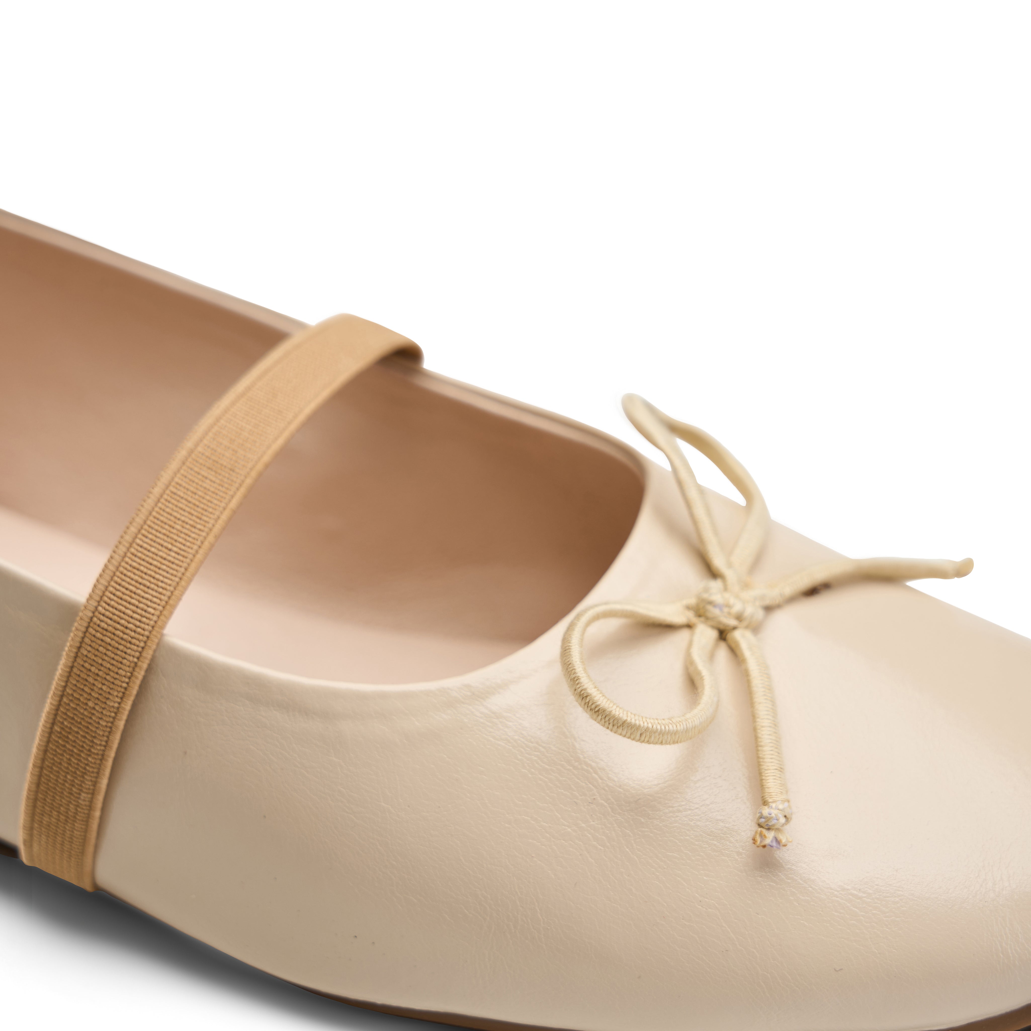 Classic Bow-Detail Ballerina Flats - Beige