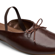 Minimalist Bow-Accent Flat Mules - Brown