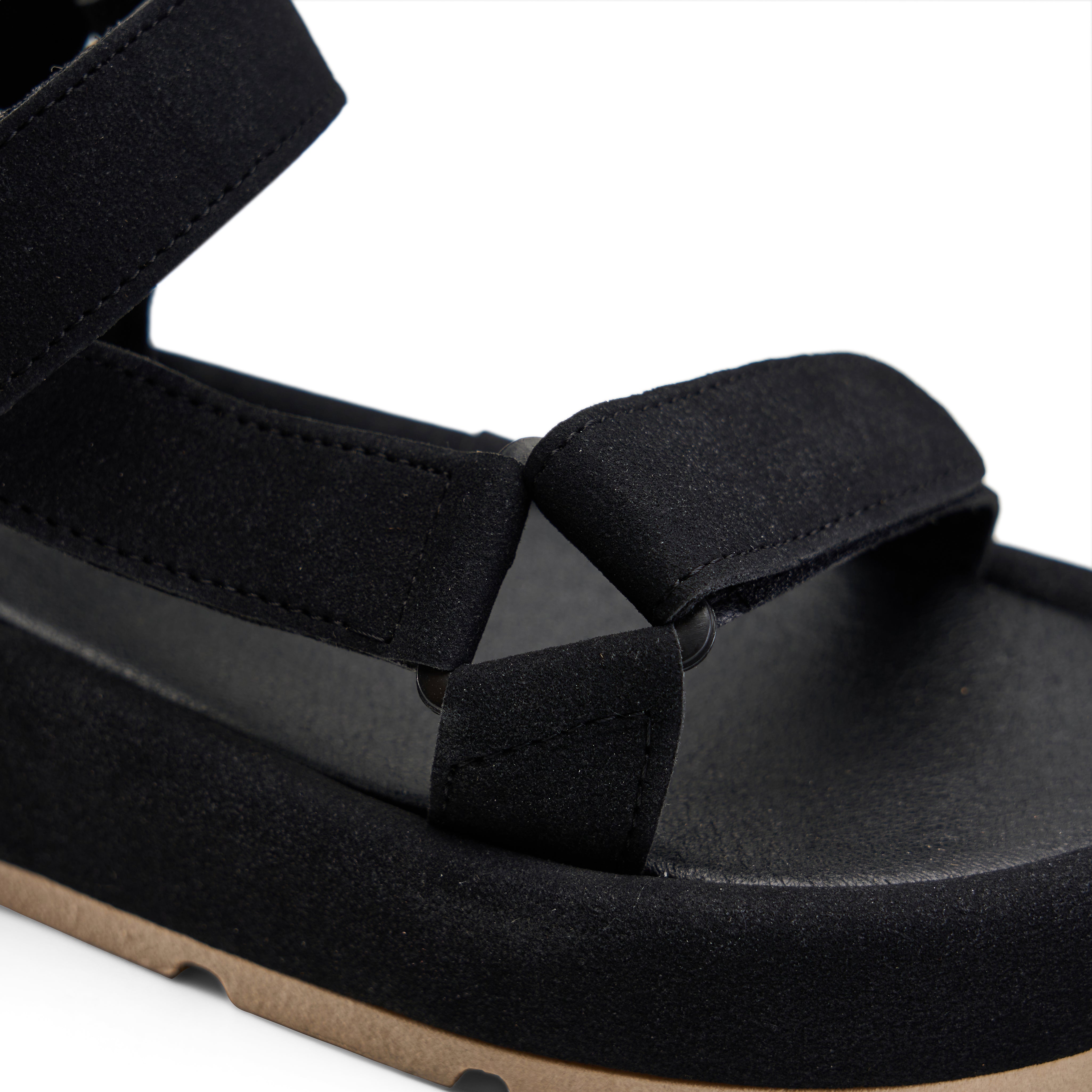 Urban Suede Flatform Sandals - Black