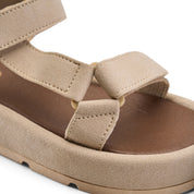 Urban Suede Flatform Sandals - Beige