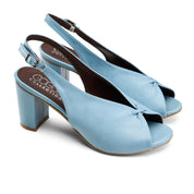 Block-Heel Peep-Toe Slingbacks - Baby Blue