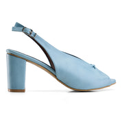 Block-Heel Peep-Toe Slingbacks - Baby Blue