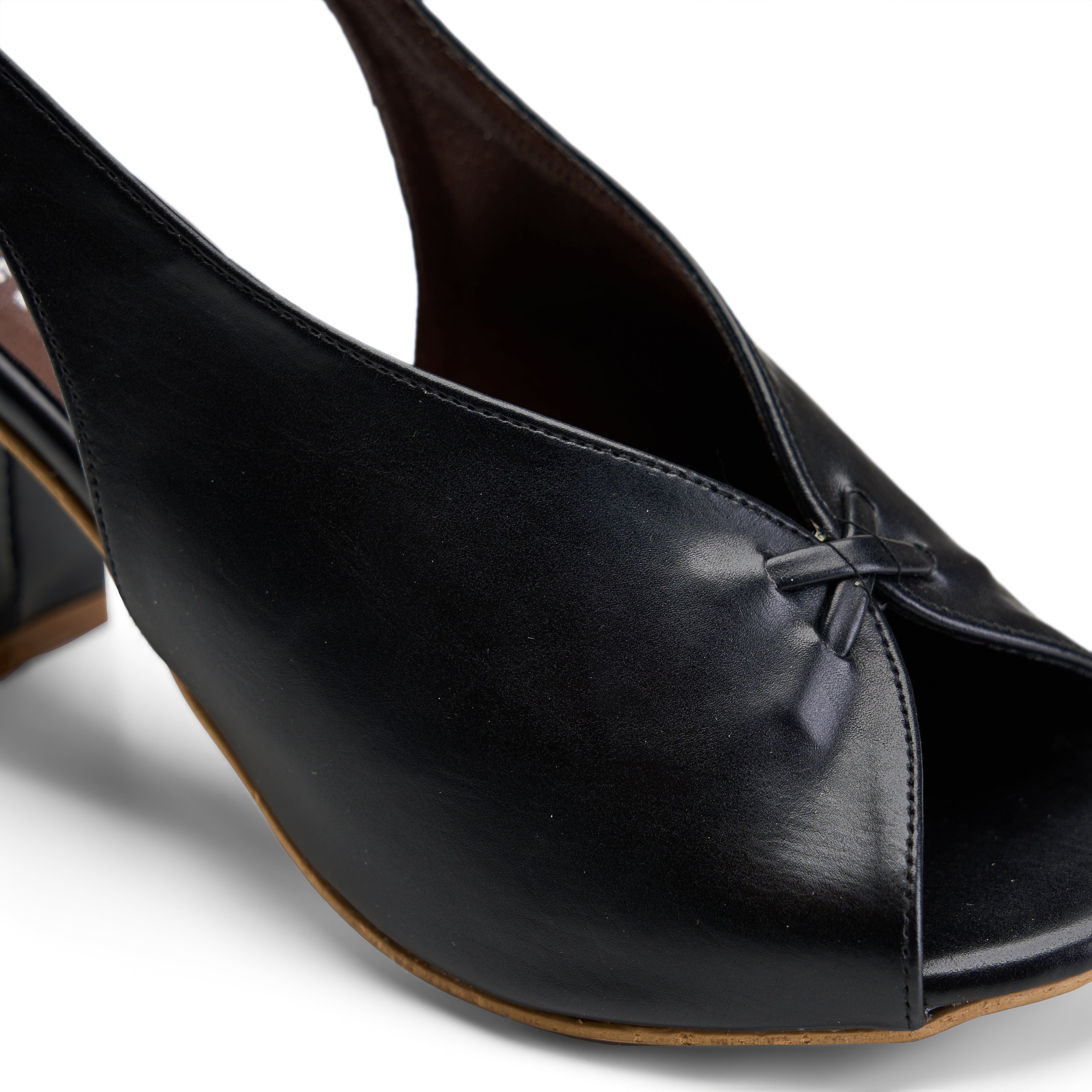 Block-Heel Peep-Toe Slingbacks - Black